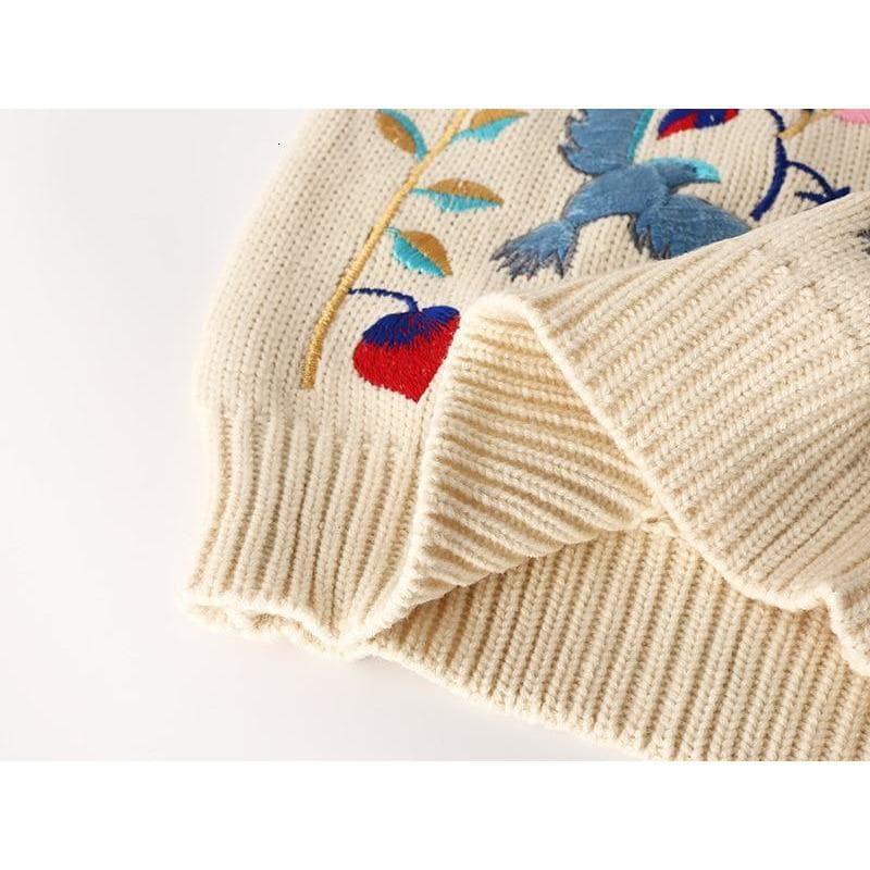 embroidered flower sweater
