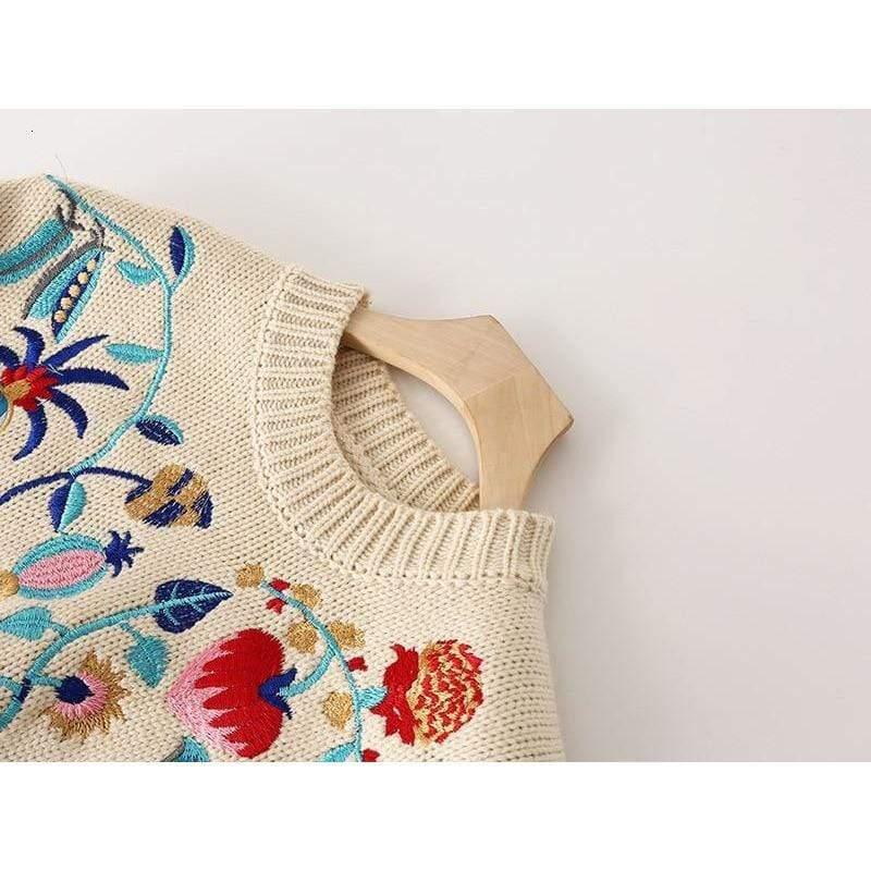 embroidered flower sweater