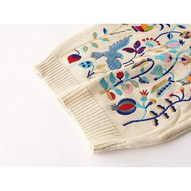embroidered flower sweater