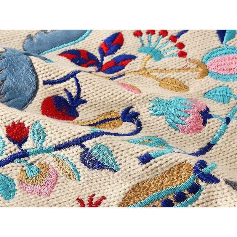 embroidered flower sweater