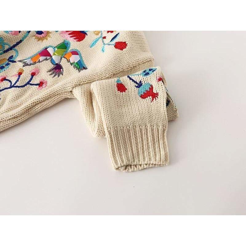 embroidered flower sweater