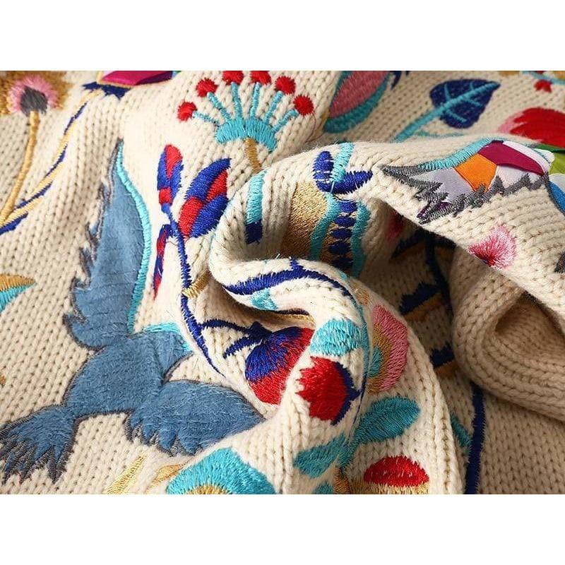 embroidered flower sweater