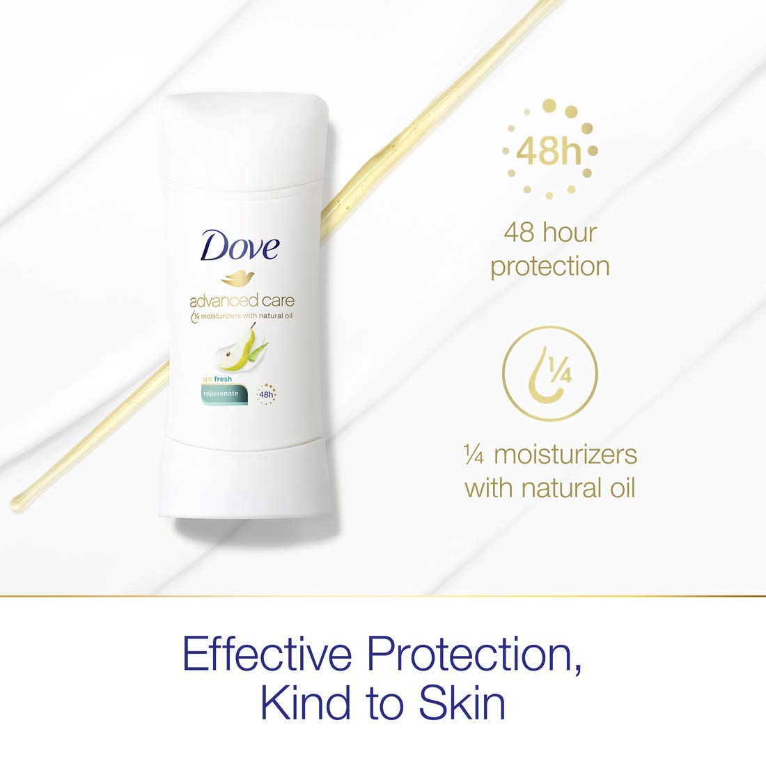 Dove Antiperspirant Deodorant Stick 48 Hour Protection And Soft And Comfortable Underarms, Rejuvenate, Deodorant for Women, 2.6 Ounce, 4 Count