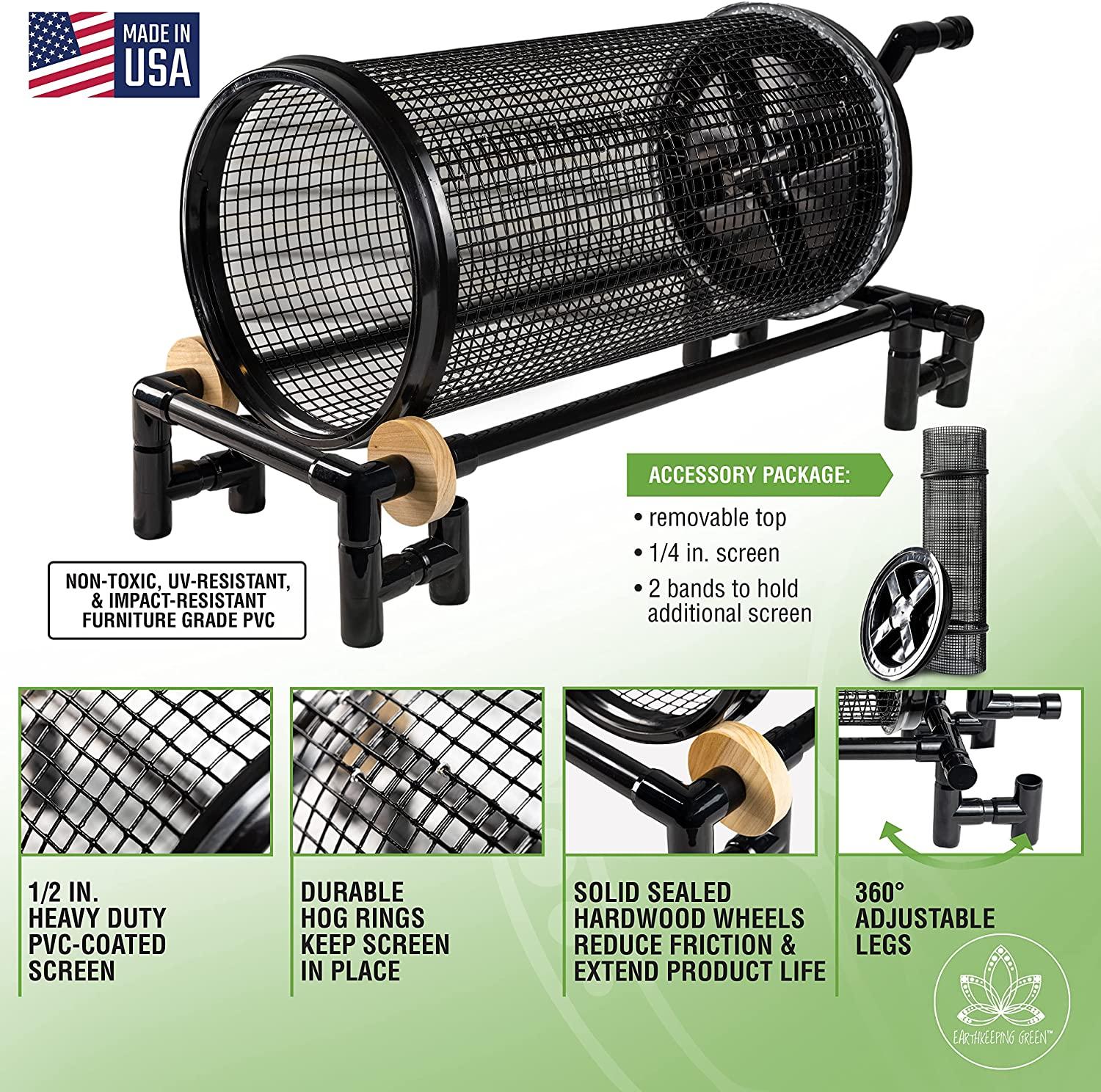 Rolling Garden Sifter with 1/2 in. Screen
