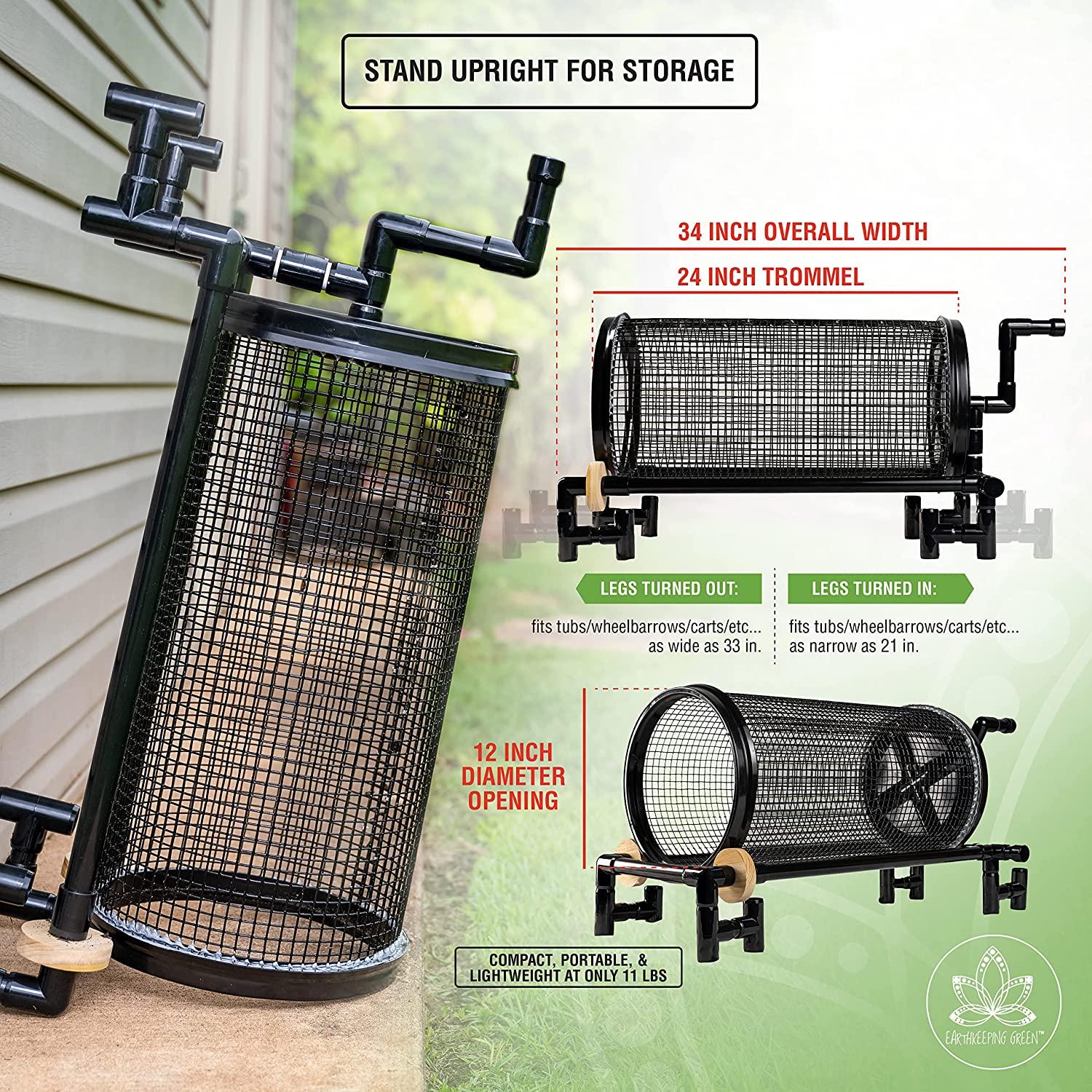 Rolling Garden Sifter with 1/2 in. Screen