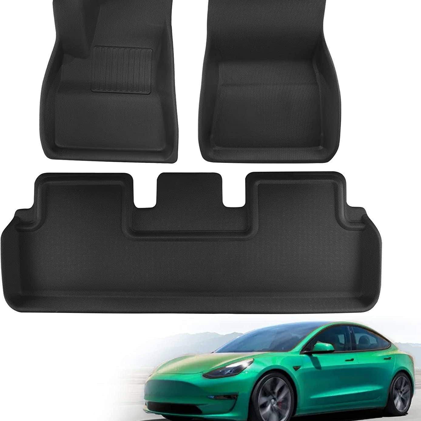 3pcs For Model Y Accsessories  XPE Premium All Weather Anti-Slip Waterproof Floor Mats Fit For Tesla Model Y Model 3