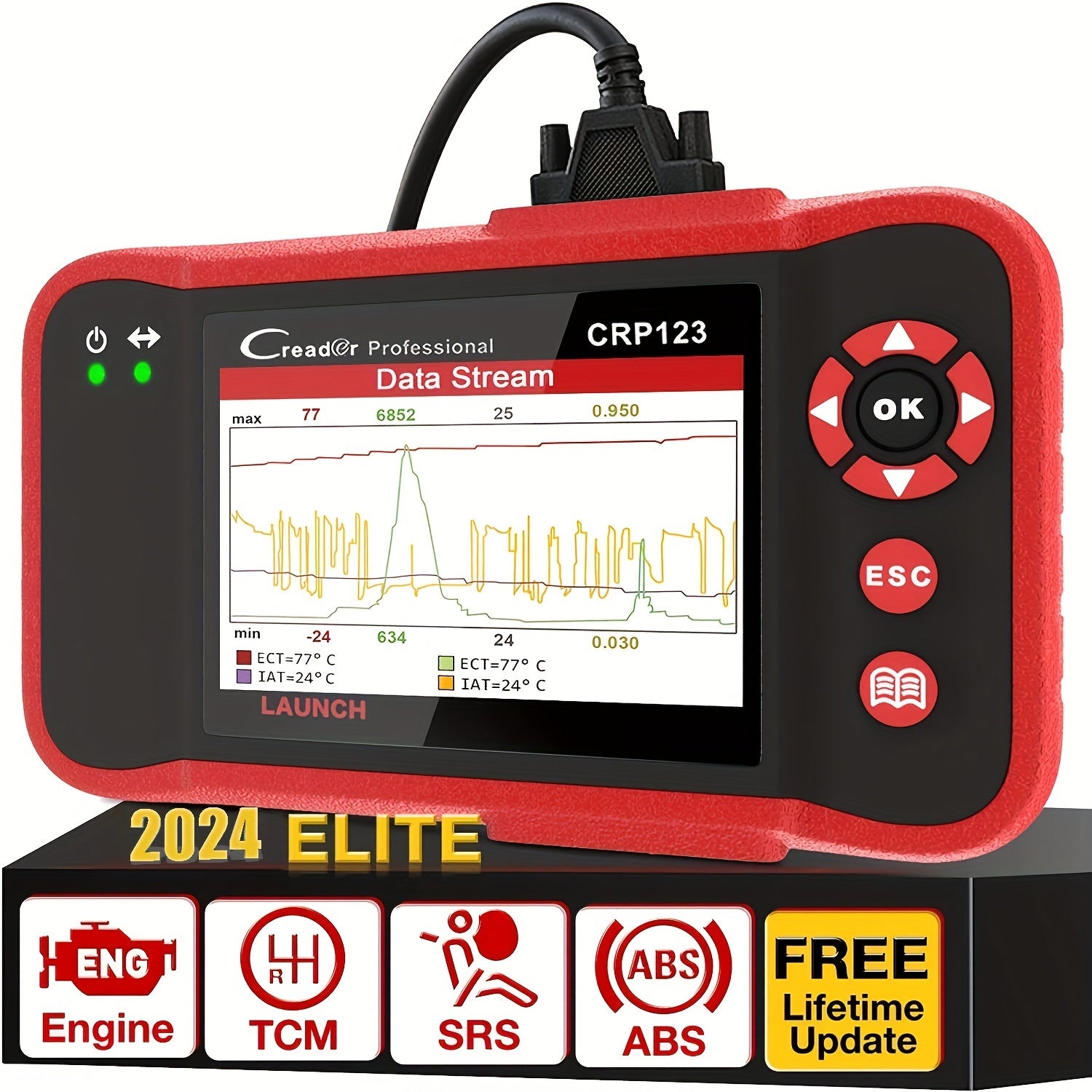 2023 Newest OBD2 Scanner CRP123 Elite: Diagnose Engine/ABS/SRS/Transmission &amp; Read SRS Airbag Codes - Lifetime Updates!