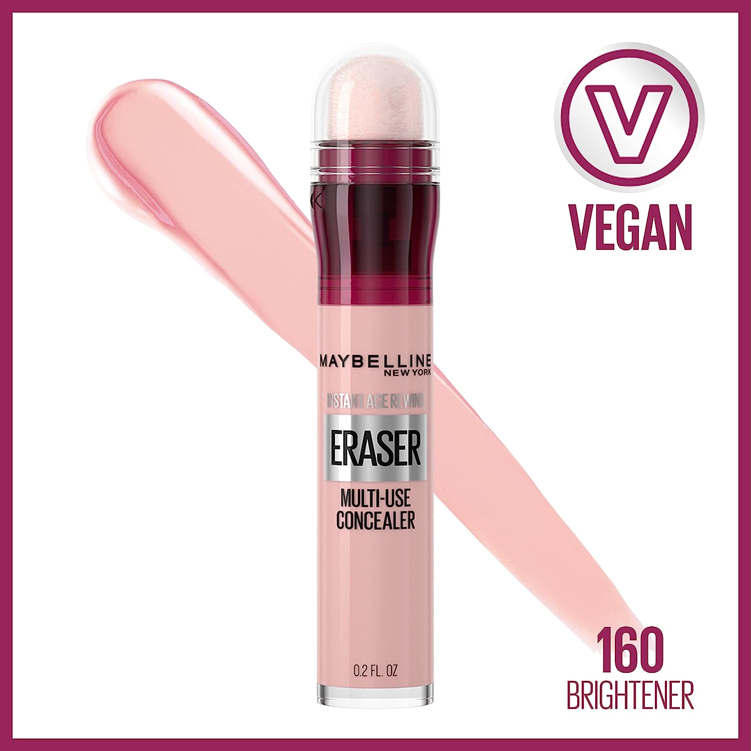 Maybelline New York Instant Age Rewind Eraser Dark Circles Treatment Multi-Use Concealer, 160, 1 Count (Packaging May Vary)