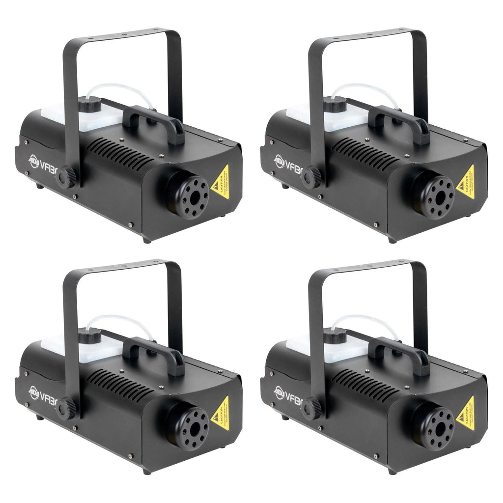 American DJ 1300 Watt 2.3 L Tank Mobile Fog Machine w/ Remote Controls (4 Pack)