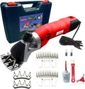 Sheep Shears Pro 110V 500W Professional Heavy Duty Electric Shearing Clippers with 6 Speed, for Shaving Fur Wool in Sheep, Goats, Cattle, and Other Farm Livestock Pet, with Grooming Carrying Case CE