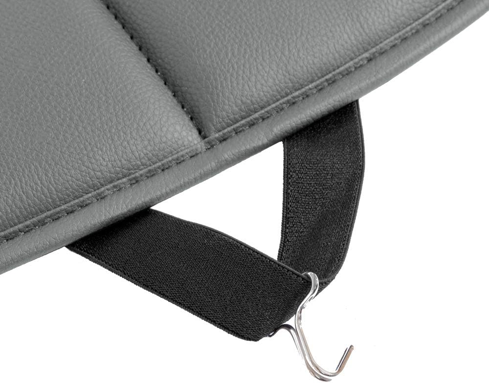 Motor Trend Seat Covers for Cars Trucks SUV, Faux Leather Full Set Gray Padded Car Seat Covers with Storage Pockets, Premium Interior Car Seat Cover