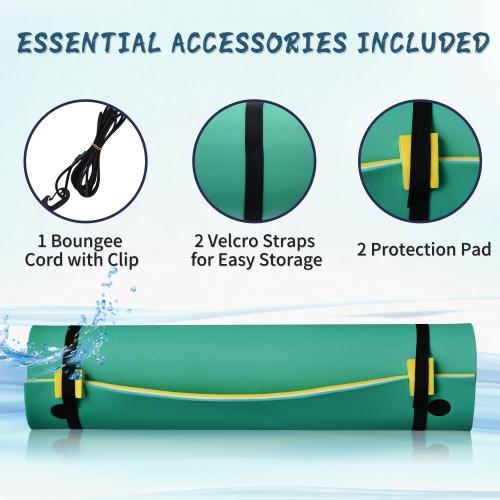 3 Layer Water Mat Floating Pad Foam Pad Island Water Sports Pad for Boats, Lakes, Rivers with StoraStraps for Adults Outdoor Water Activities 18x6 ft