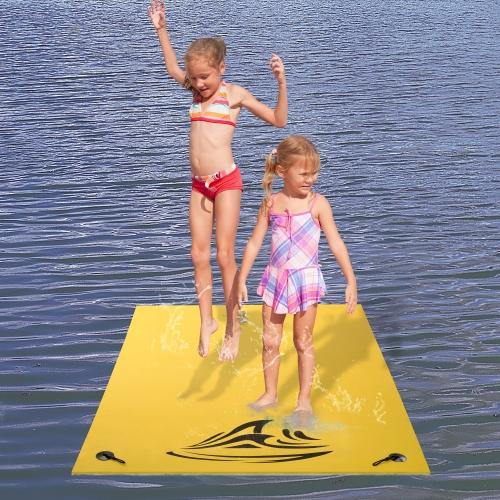 3 Layer Water Mat Floating Pad Foam Pad Island Water Sports Pad for Boats, Lakes, Rivers with StoraStraps for Adults Outdoor Water Activities 18x6 ft