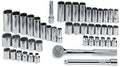 SK Professional Tools 94547 47 -Piece 3/8 in. Drive 12-Point STD/Deep Metric Socket Set - Chrome Socket Set with Super Chrome Finish | Set of 47 Sockets Made in USA