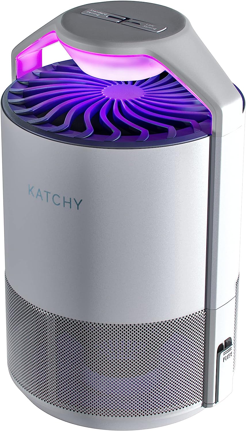 Katchy Indoor Insect Trap - Catcher &amp; Killer for Mosquitos, Gnats, Moths, Fruit Flies - Non-Zapper Traps for Inside Your Home - Catch Insects Indoors with Suction, Bug Light &amp; Sticky Glue (White)