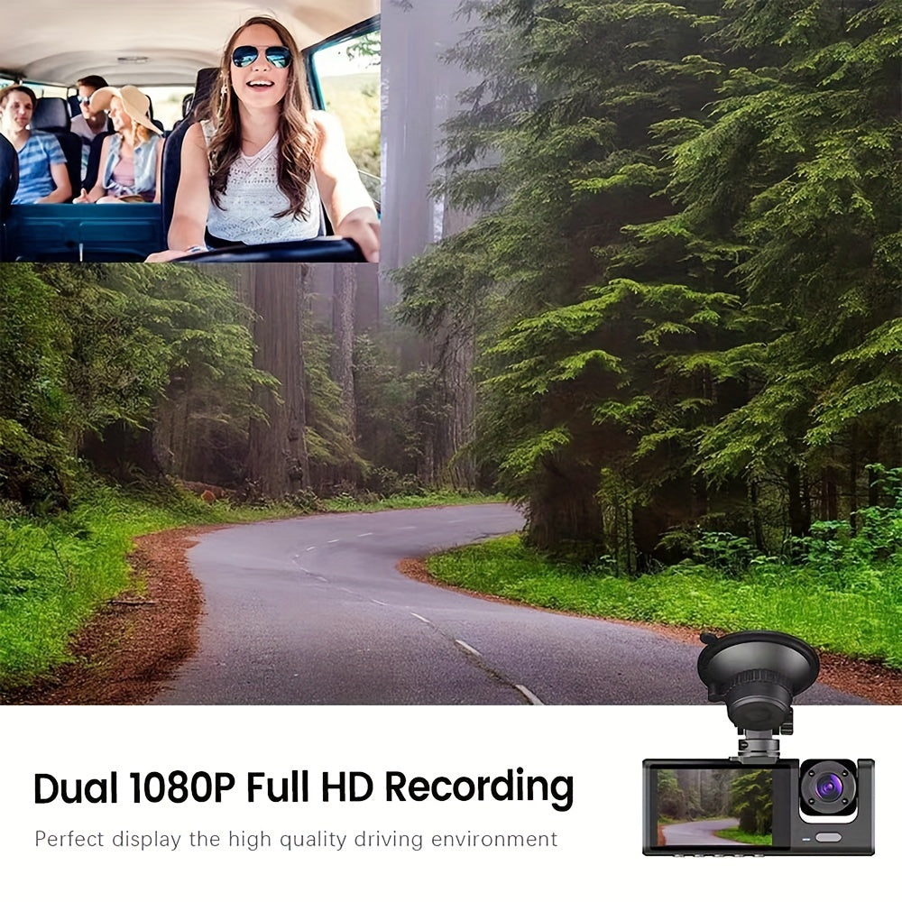 3 Channel Dash Cam For Car Camera 1080P Video Recorder Dashcam Black Box Dual Lens Inside Car DVR Rear View Camera Car Accessory