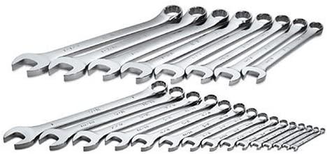 S K Hand Tools SKT86043 23 Piece SuperKrome Fractional Combination Wrench Set