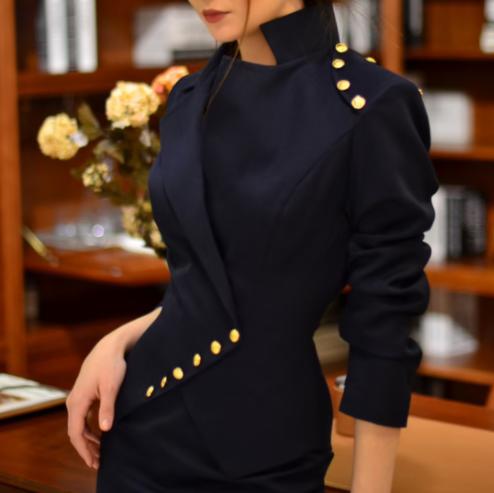Women's Small Suit With Golden Buttons