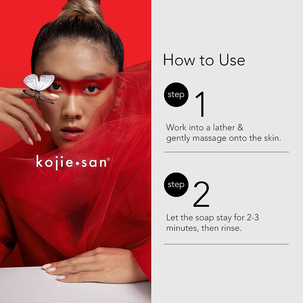 Kojie San Skin Brightening Soap - Original Kojic Acid Soap for Dark Spots, Hyperpigmentation, &amp; Scars with Coconut &amp; Tea Tree Oil - 65g x 3 Bars