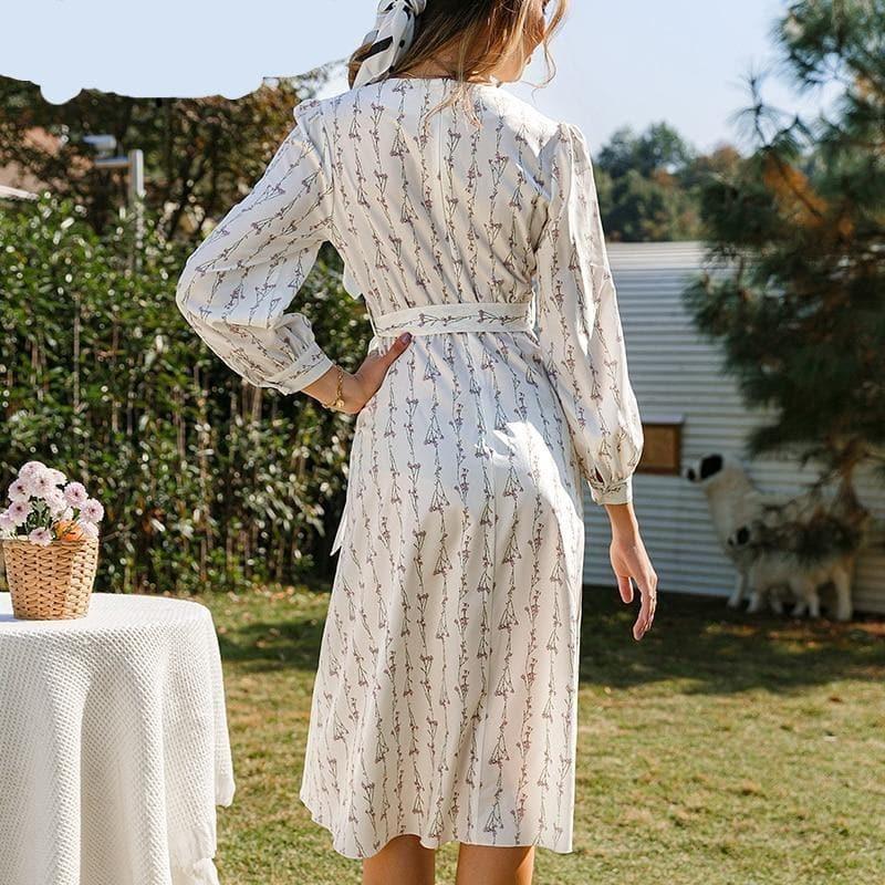 elegant high waist floral maxi dress