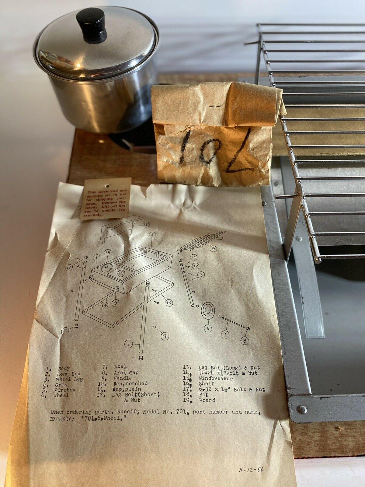 NOS/Rare~Never Used~~Mid-Century~  Kook-out BBQ grill/Stove 1956!