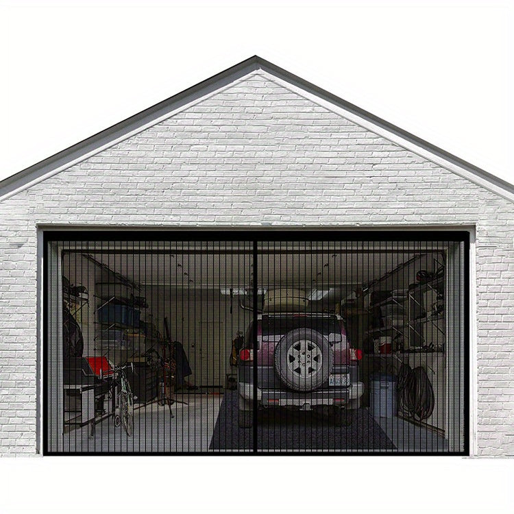 Double GaraScreen Door, 13*6.56FT Magentic GaraDoor Net For 2 Car GaraDoor Screen, Fiberglass GaraScreen Cover Kit, Magnets And Weighted