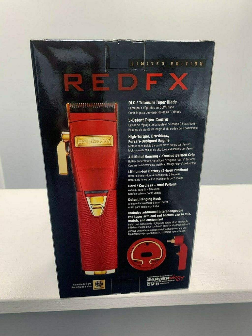 Babyliss PRO Red FX Cordless Clipper - Limited Edition Hawk Barber Prodigy "NEW"