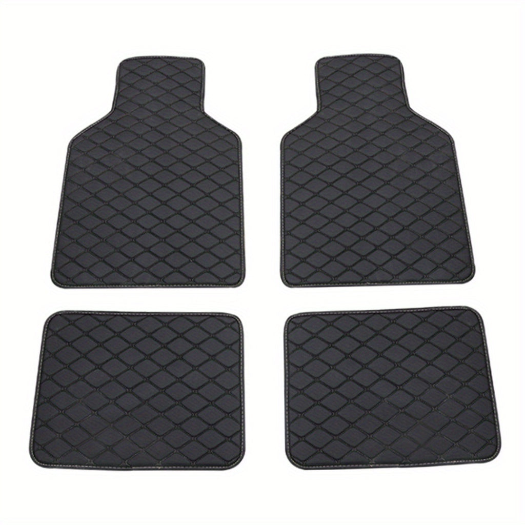 Upgrade Your Car With 4pcs Universal Waterproof Leather Car Floor Mats - Front &amp; Rear Full Set!