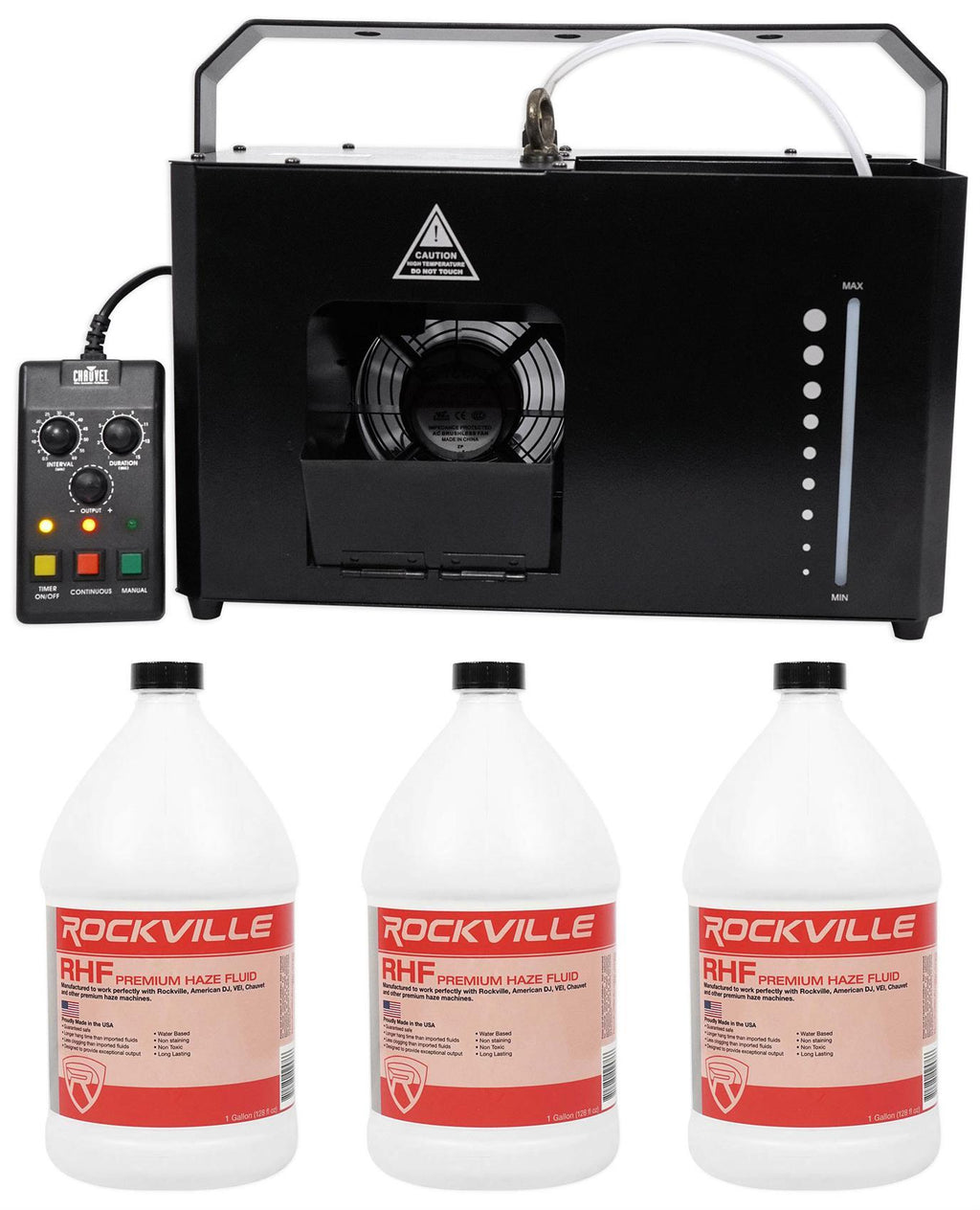 Chauvet Hurricane Haze 4D DMX Hazer Machine w/ Remote+Timer+(3) Gallons Fluid