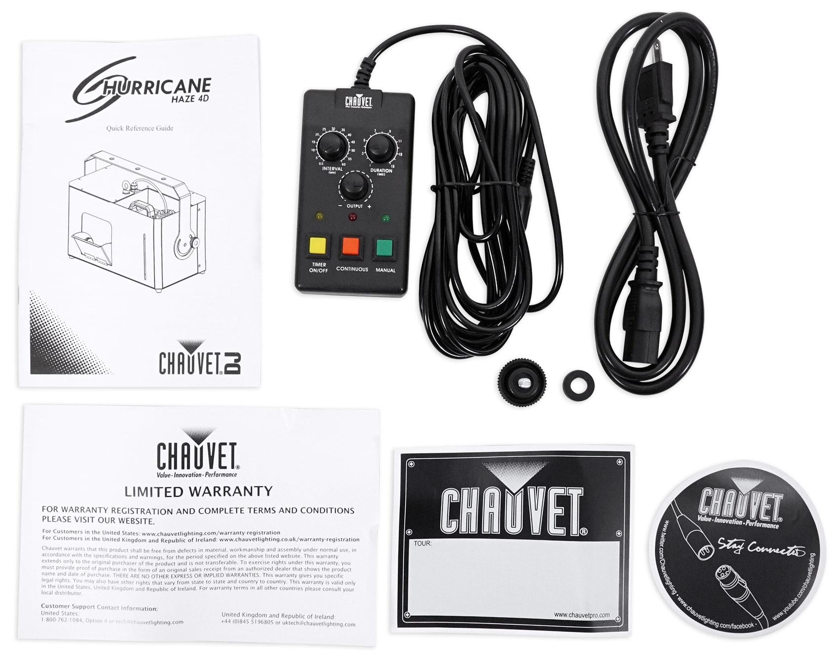 Chauvet Hurricane Haze 4D DMX Hazer Machine w/ Remote+Timer+(3) Gallons Fluid