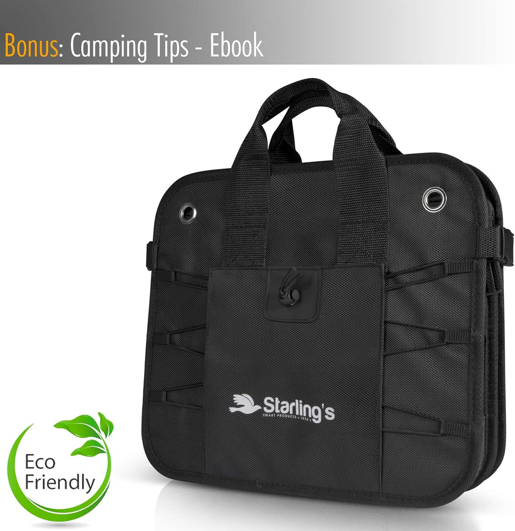 Starling's Car Trunk Organizer - Durable Storage SUV Cargo Organizer Adjustable (Black, 2 Compartments)
