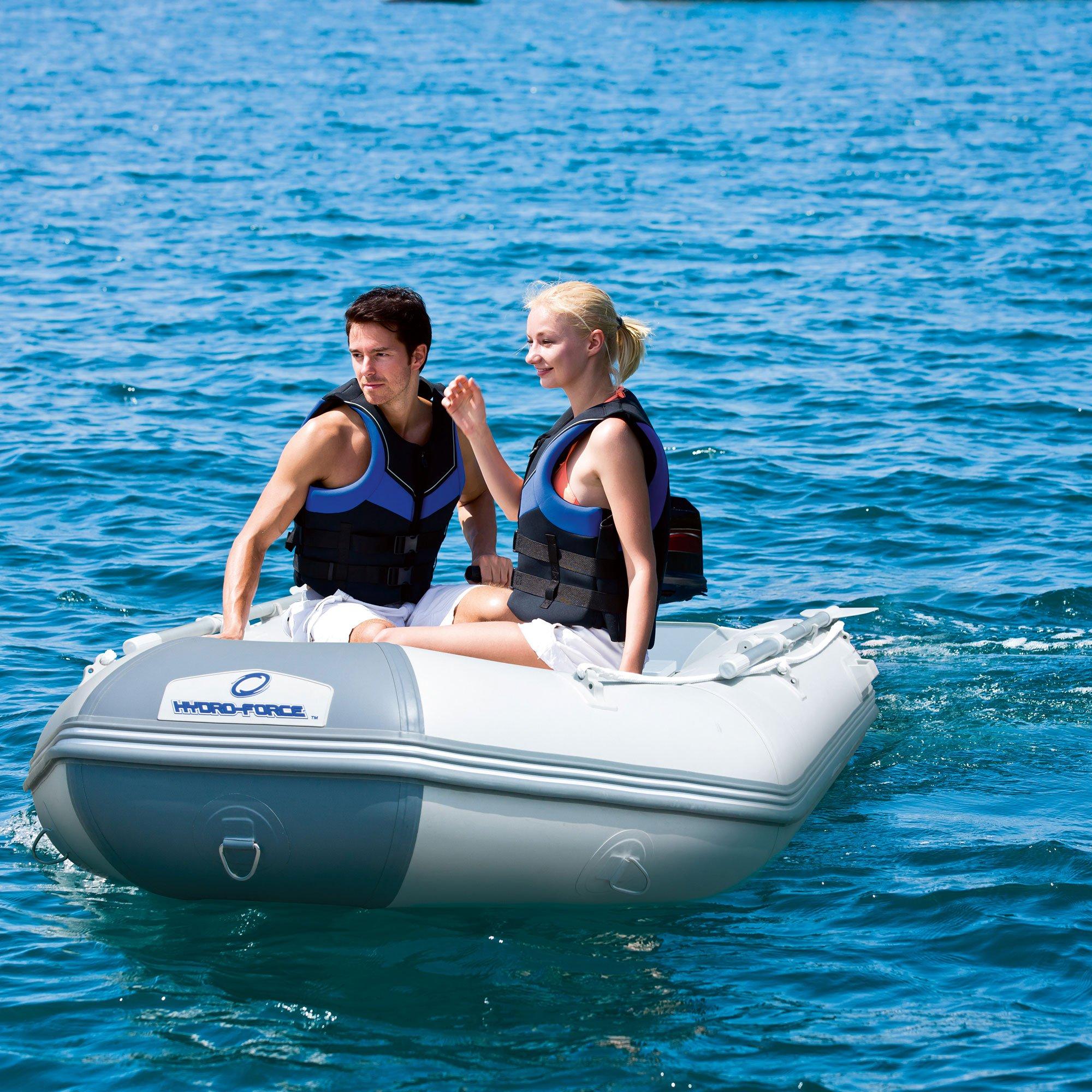 Hydro Force 110 Inch Caspian Pro Inflatable Boat Set with Oars and Pump