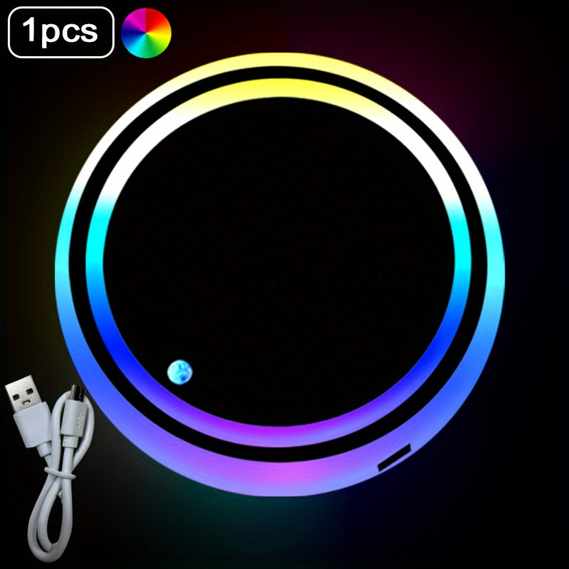Light Up Your Car With Colorful Smart Luminous Water Coaster Atmosphere Lights!