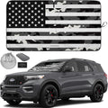 Autoamerics 1-Piece Windshield Sun Shade B&amp;W Camo American Flag USA  - Foldable Car Front Window Sunshade for Most Sedans SUV Truck - Blocks Max UV Rays and Keeps Your Vehicle Cool - Medium