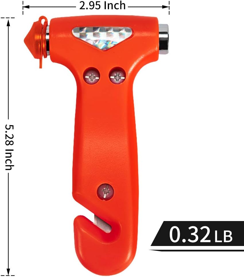 MOTORBUDDY 2-Pack Car Safety, Auto Emergency Escape Hammer with Window Breaker and Seat Belt Cutter, Striking Red Tool for Car Accidents