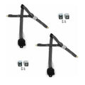 Airplane 2 Point Charcoal Retractable Bucket Seat Belt Kit with Bracketry &amp; 2 Belts for 1971-1978 AMC