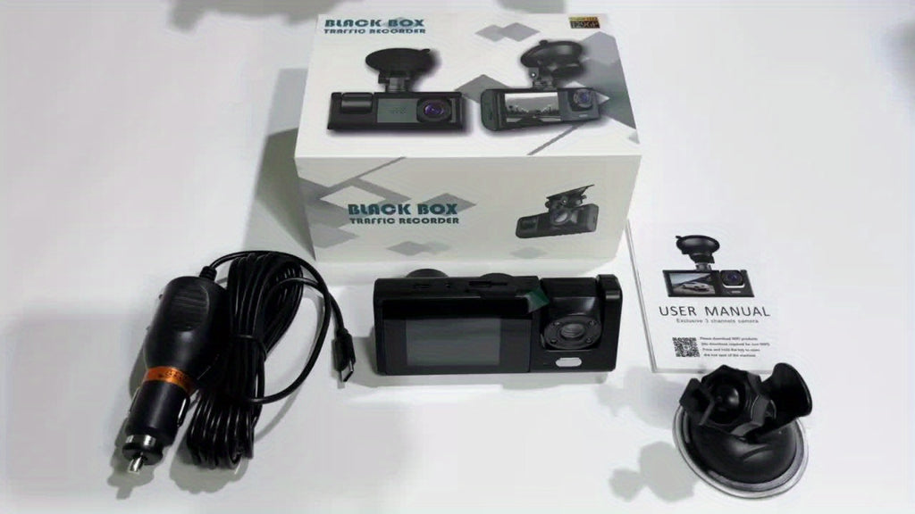 1080P 2 Cameras Dash Cam W/ IR Night Vision, Loop Recording &amp; 2" IPS Screen