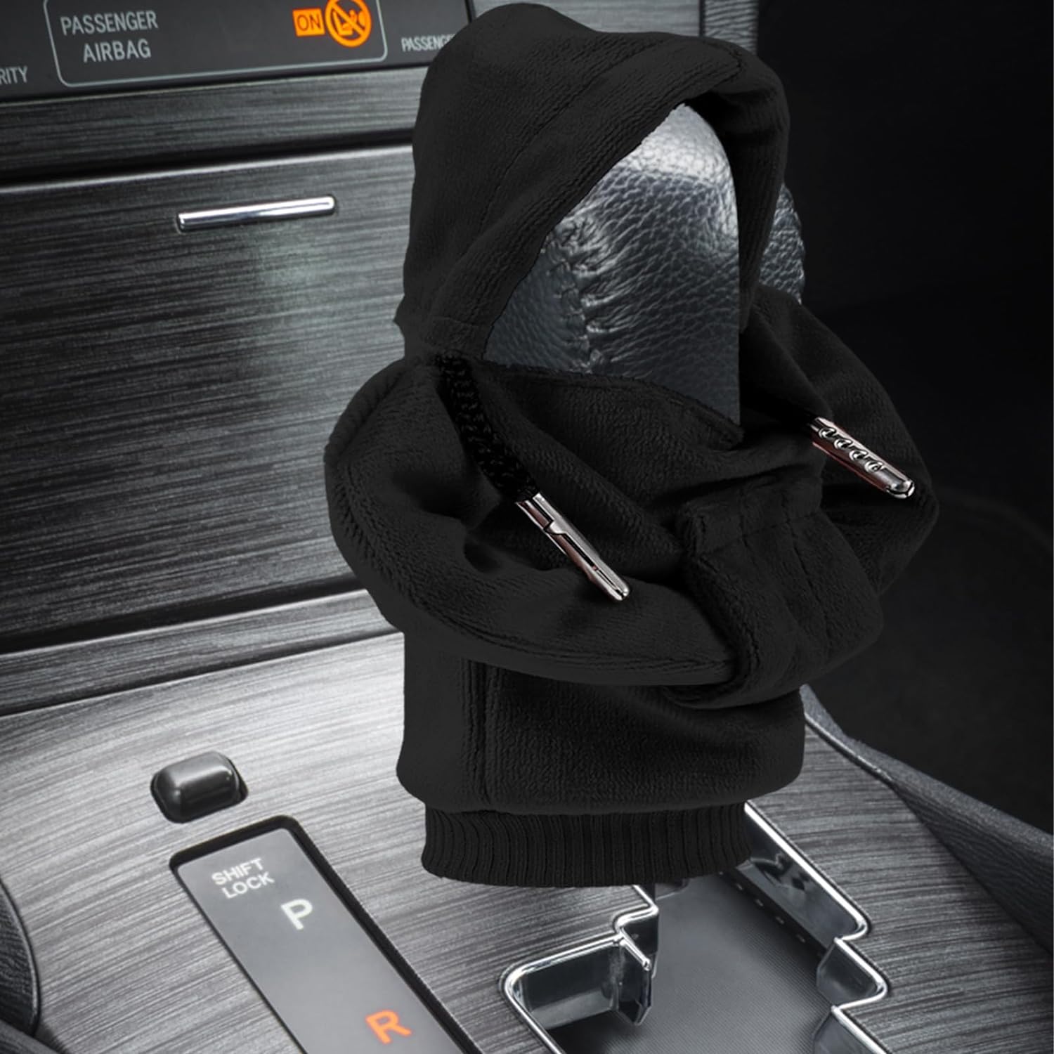 ZHSMS Gear Shift Cover, Universal Shift Knob Cover, Funny Sweater Hoodie for Gearshift, 4.7 Inch Car Shifter Stick Protector Decoration(Black)