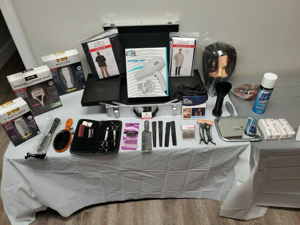 Premium Master Barber Student Kit with Aluminum Carrying Case
