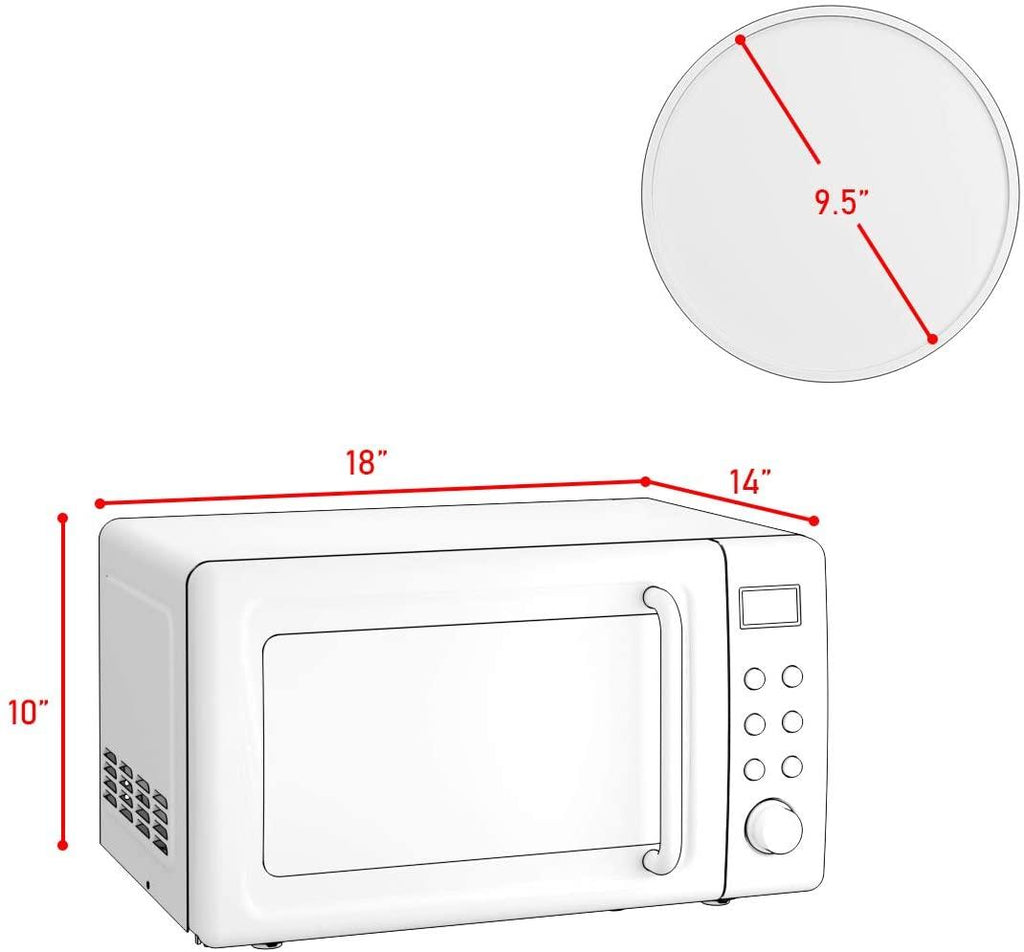 Retro Countertop Microwave Oven, Lar0.7Cu.ft, 700-Watt, Cold Rolled Steel Countertop with Time Setting, Glass Turntable Plate, Pre-Programmed CooSettings, LED Display, Child Lock (Rose Gold)