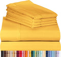 LuxClub 6 PC California King Size Sheet Set Bamboo Sheets Deep Pockets 18" Eco Friendly Wrinkle Free Cooling Sheets Machine Washable Hotel Bedding Silky Soft - Medallion Gold California King