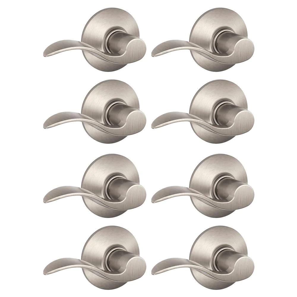 Accent Satin Nickel PassaHall/Closet Door Lever (8-Pack)
