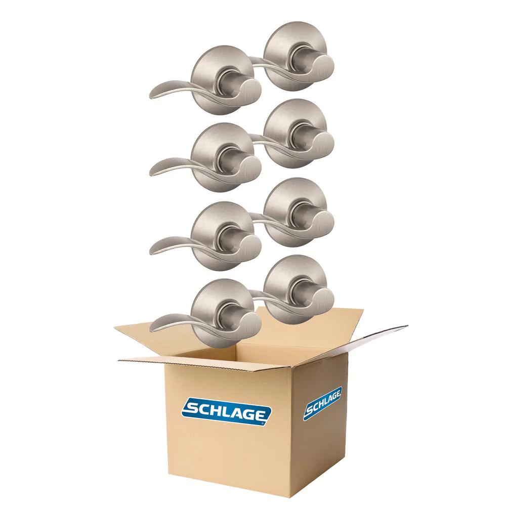 Accent Satin Nickel PassaHall/Closet Door Lever (8-Pack)