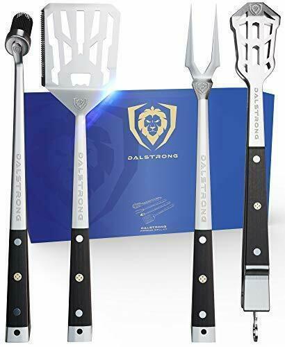 4-Piece Professional BBQ Pit Grill Set - Premium High-Carbon Sta