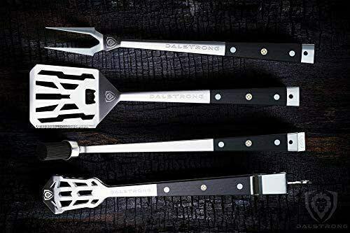 4-Piece Professional BBQ Pit Grill Set - Premium High-Carbon Sta