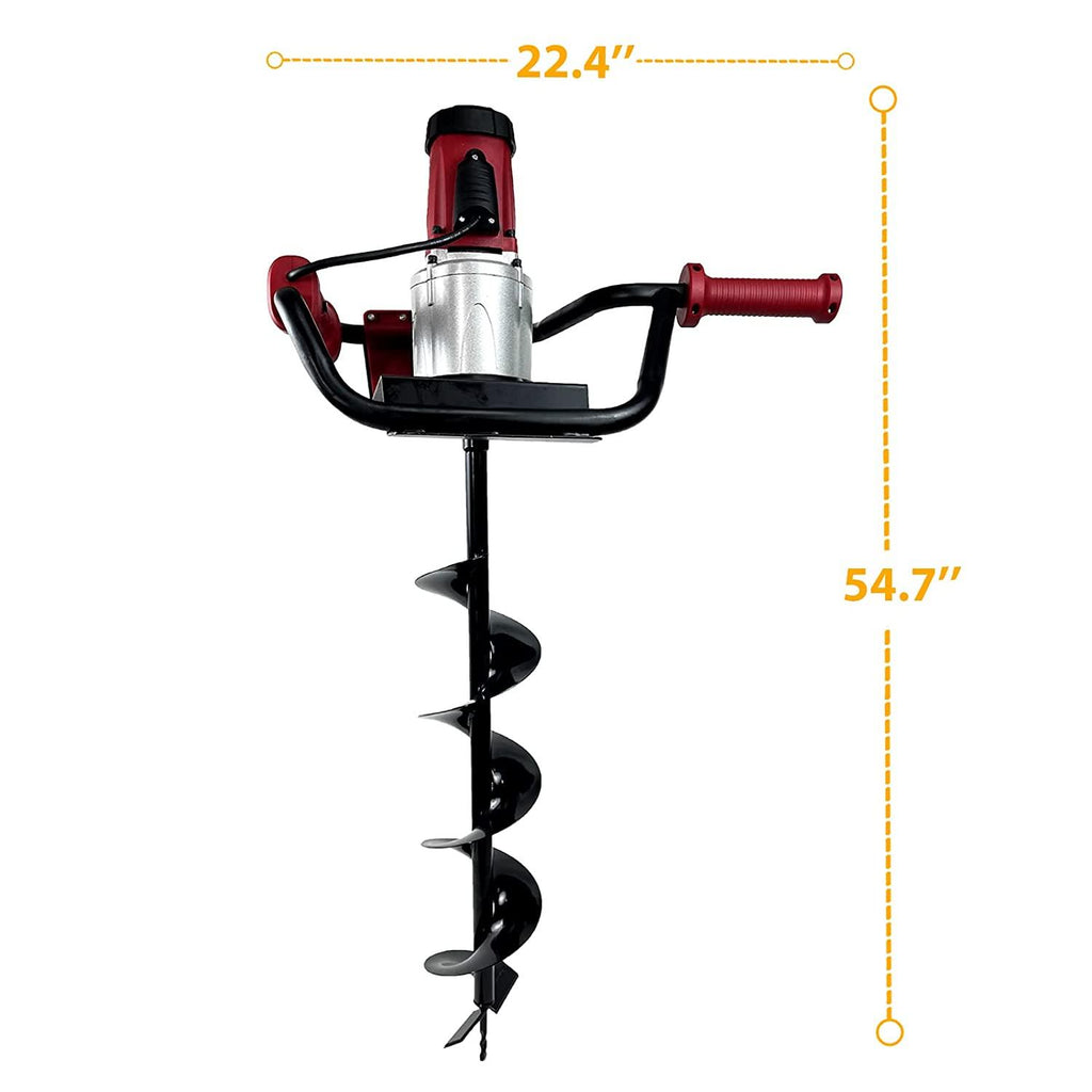 JACKCHEN Electric Post-Hole Digger with StoraBag, Earth Auger Drill, 6-Inch with 4-inch Auger Bit Earth Auger with Carry Bag
