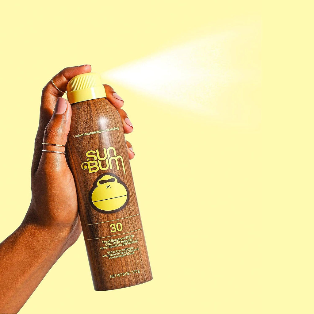 Sun Bum Original SPF 30 Sunscreen Spray |Vegan and Hawaii 104 Reef Act Compliant (Octinoxate &amp; Oxybenzone Free) Broad Spectrum Moisturizing UVA/UVB Sunscreen with Vitamin E | 6 oz