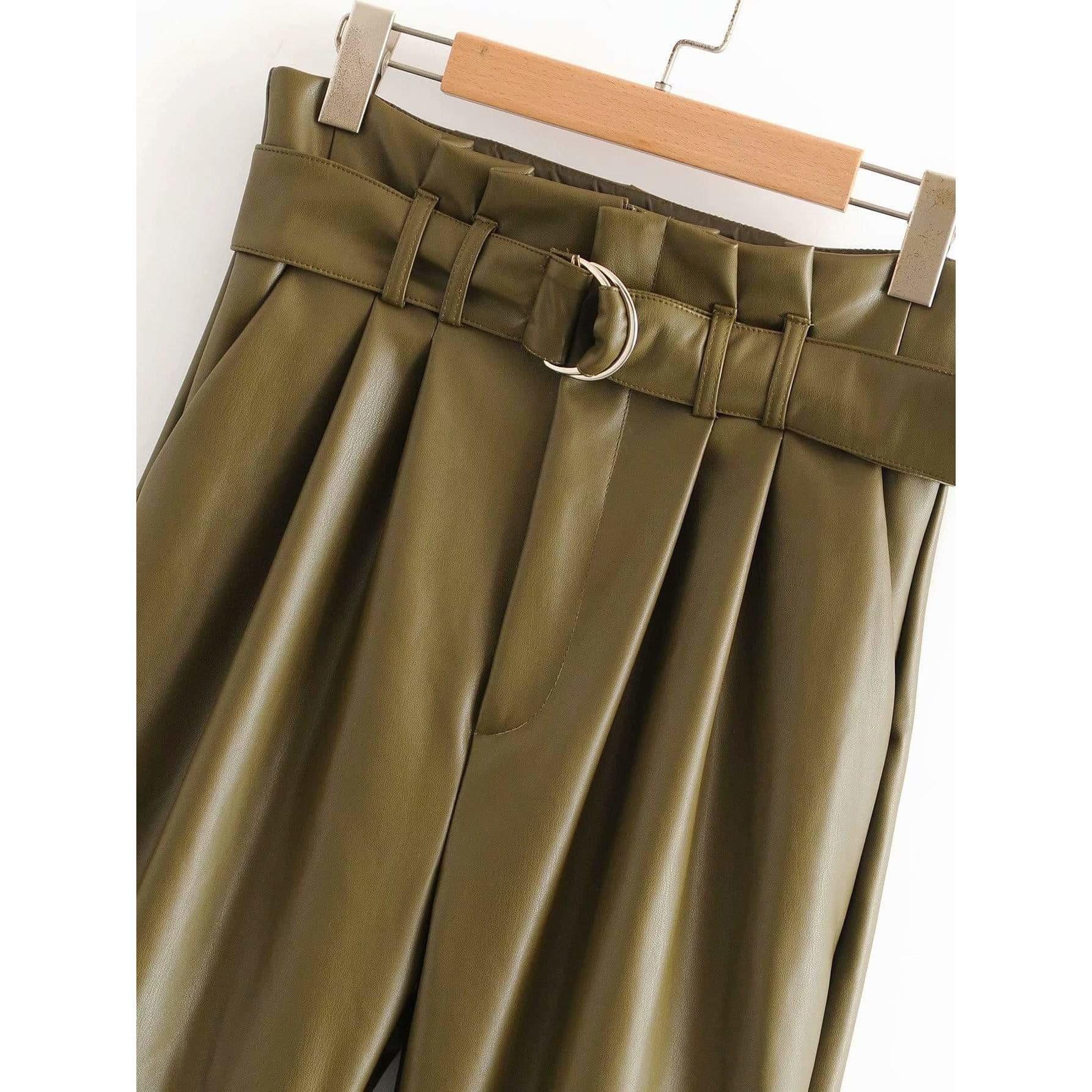 leather paperbage pants