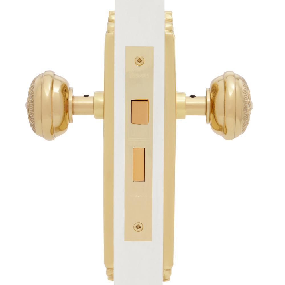 Egg and Dart Plate Interior Mortise Egg and Dart Door Knob in Polished Brass