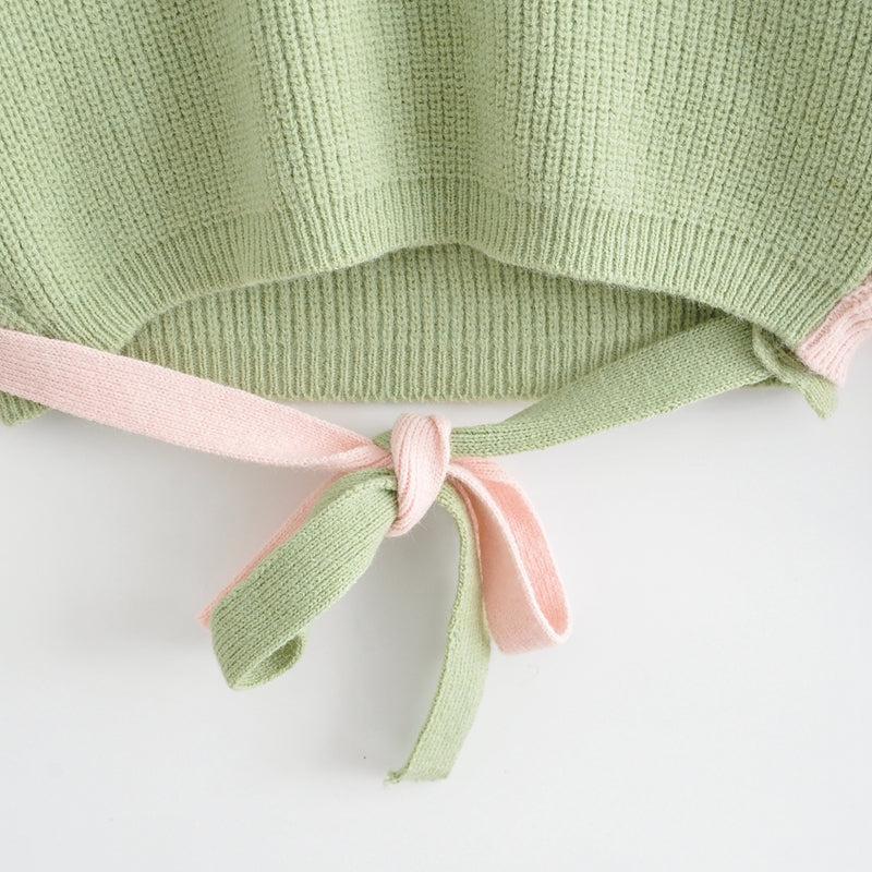 patchwork crop knitted sweater